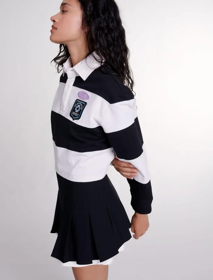 Skirts and Shorts Women Maje DualMaterial Pleated Skort Black