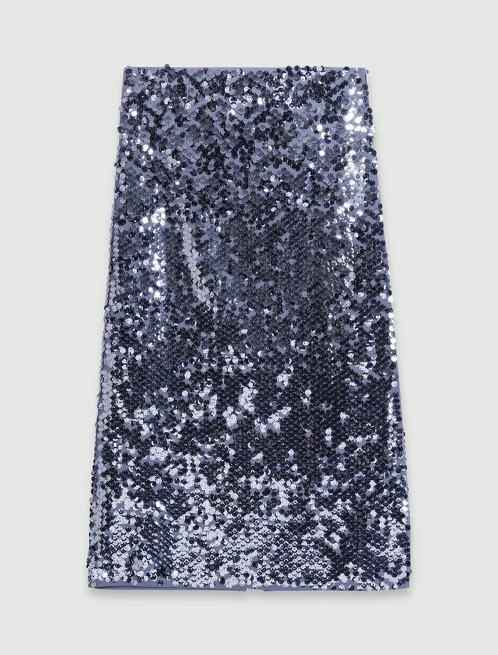 Skirts and Shorts Women Maje Knit Skirt With Sequins Grey