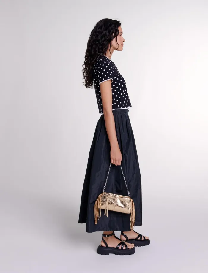 Skirts and Shorts Women Maje Long Skirt With Contrast Waistband Black