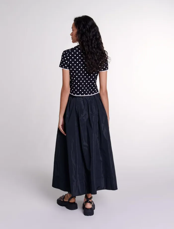 Skirts and Shorts Women Maje Long Skirt With Contrast Waistband Black