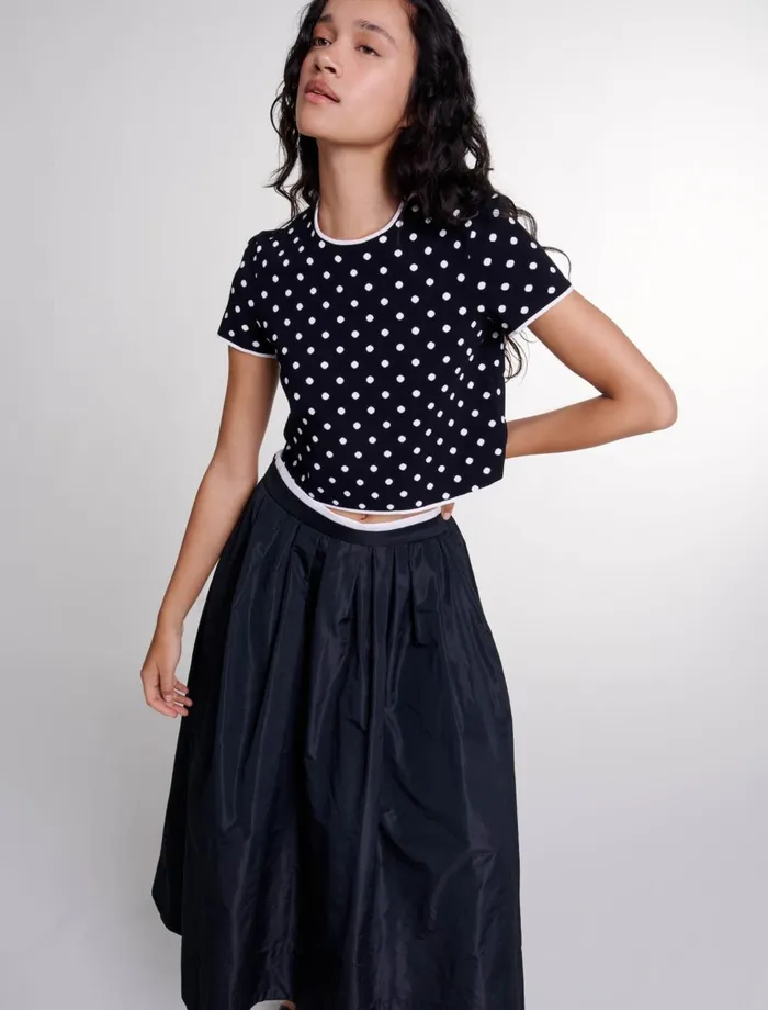 Skirts and Shorts Women Maje Long Skirt With Contrast Waistband Black