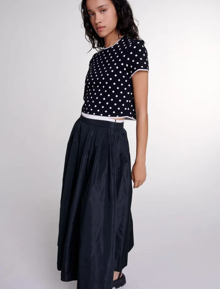 Skirts and Shorts Women Maje Long Skirt With Contrast Waistband Black