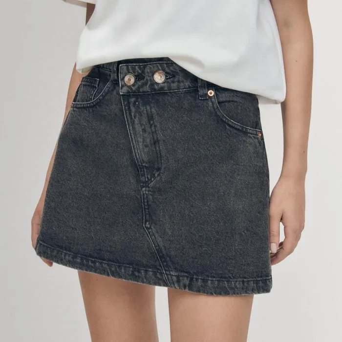 Skirts Women ALOHAS Boston Black Denim Skirt