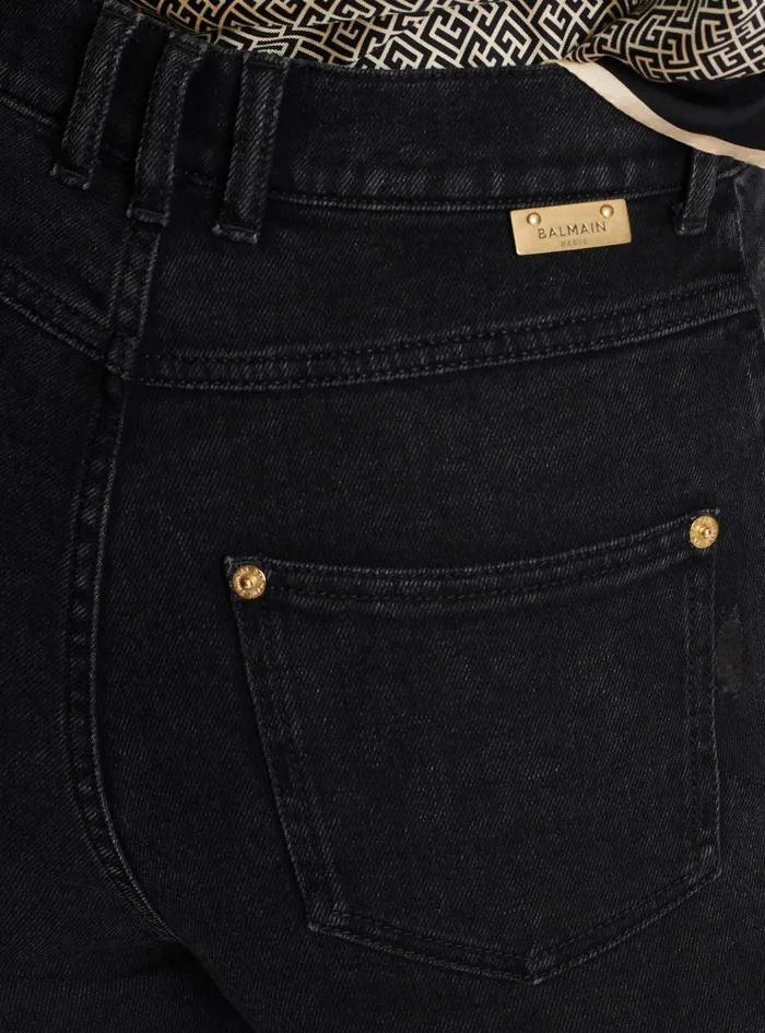 Slimfit Denim Jeans Black Women Balmain Denim