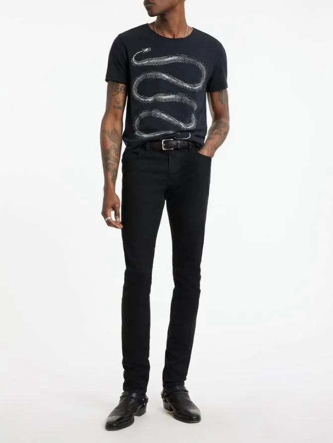 SNAKE BONES TEE Black Clothing John Varvatos Graphic Tees