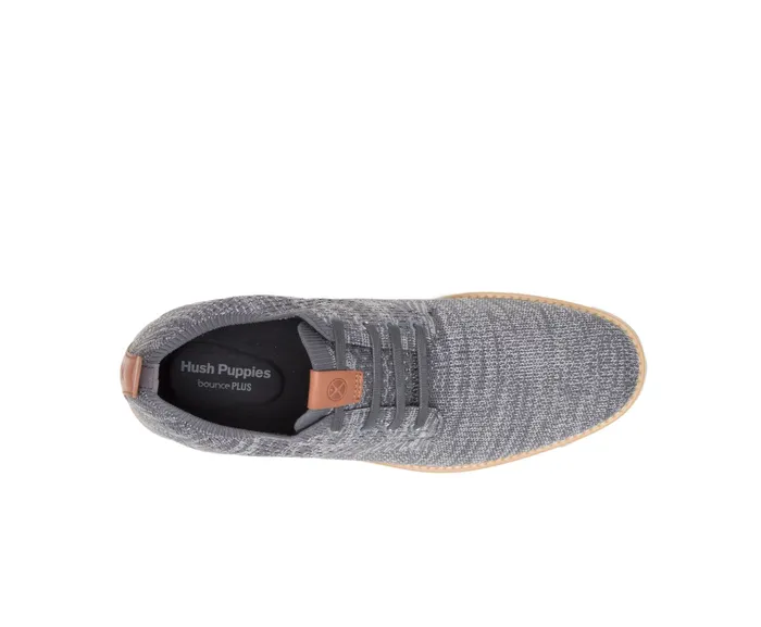 Sneakers Men Hush Puppies Expert Knit Plain Toe Oxford Grey Textile