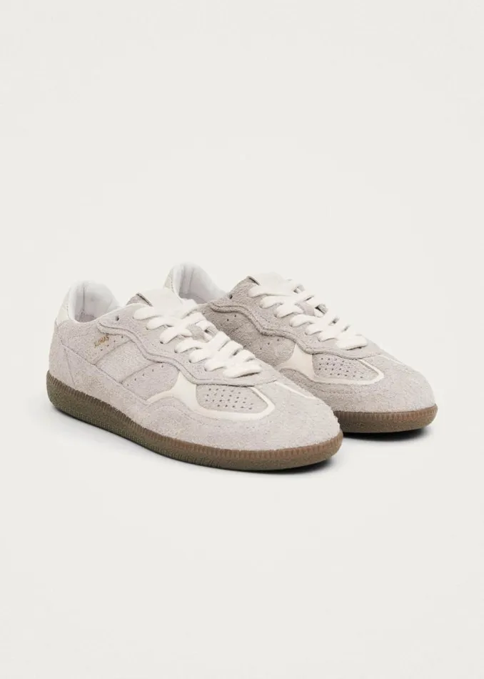 Sneakers WomenMen ALOHAS Tb490 Rife Suede Fuzzy Light Grey Leather Sneakers