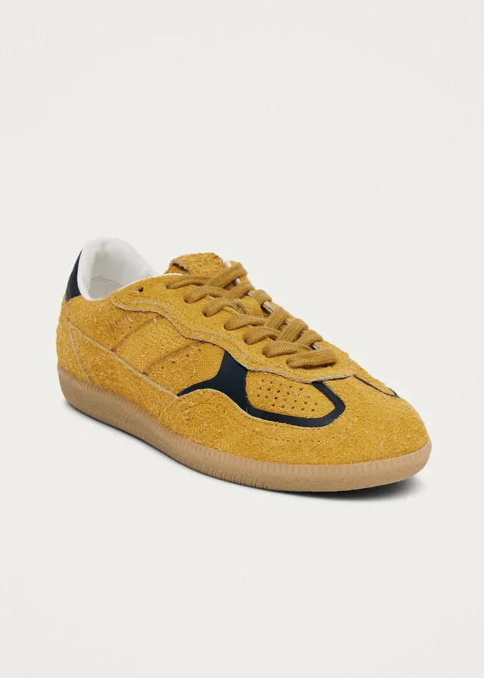 Sneakers WomenMen ALOHAS Tb490 Rife Suede Fuzzy Yellow Leather Sneakers