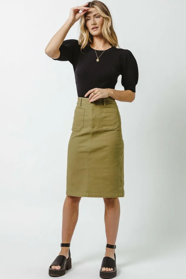 Sofia Skirt In Olive Olive Women Bohme Skirts