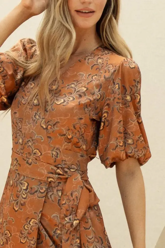 Sonnet Wrap Dress 8211 FINAL SALE Camel Women Bohme Dresses