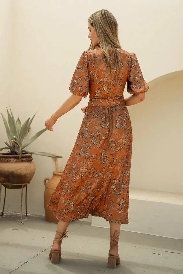 Sonnet Wrap Dress 8211 FINAL SALE Camel Women Bohme Dresses