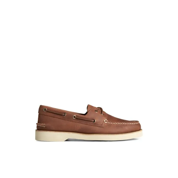 Sperry Authentic Original Double Sole Cross Lace Boat Shoe Dark Beige Men Boat Shoes