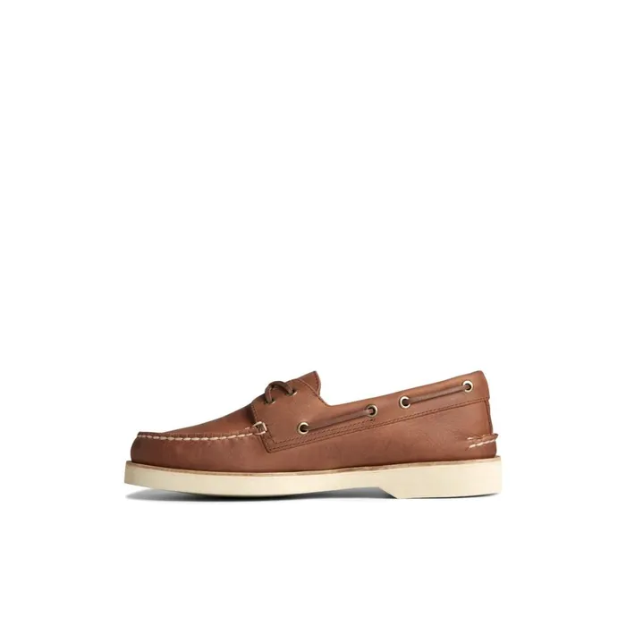 Sperry Authentic Original Double Sole Cross Lace Boat Shoe Dark Beige Men Boat Shoes
