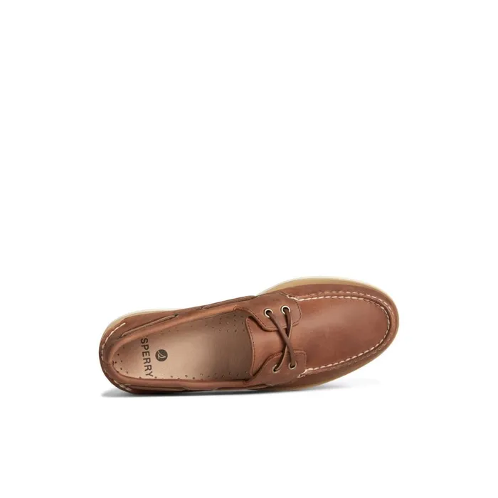 Sperry Authentic Original Double Sole Cross Lace Boat Shoe Dark Beige Men Boat Shoes