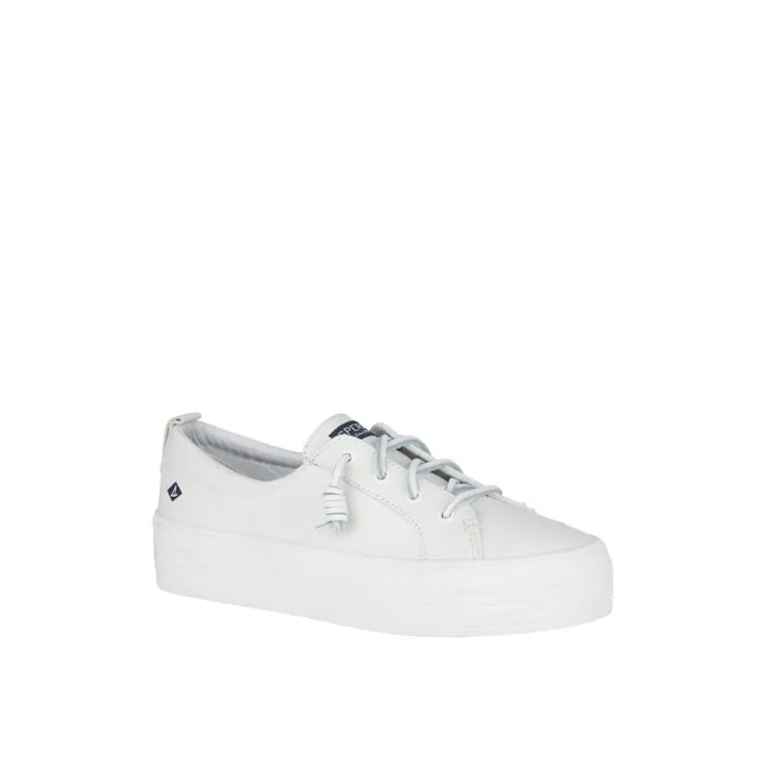 Sperry Crest Vibe Platform Leather Sneaker White Women Sneakers