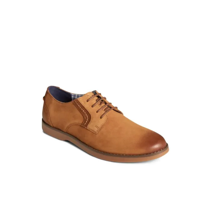 Sperry Newman Oxford Dress Shoe Medium Beige Leather Nubuck Men Loafers and Oxfords