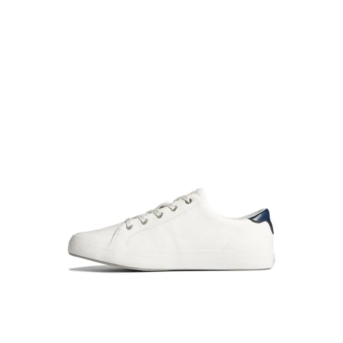 Sperry Sandy Leather Metallic Sneaker White Leather Smooth Women Sneakers
