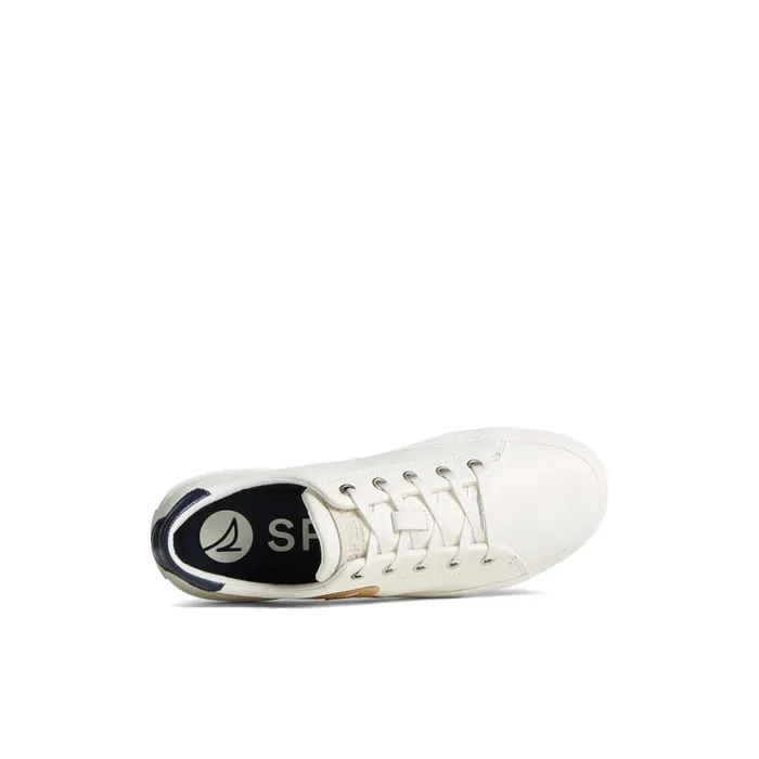 Sperry Sandy Leather Metallic Sneaker White Leather Smooth Women Sneakers