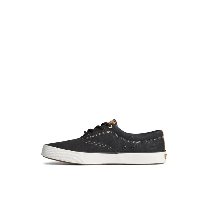 Sperry Striper II Slub Linen Sneaker Black Men Sneakers