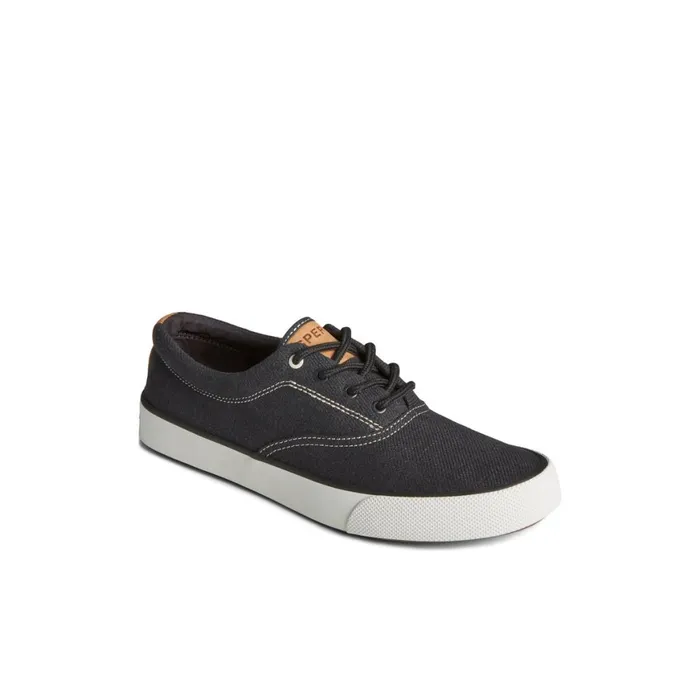 Sperry Striper II Slub Linen Sneaker Black Men Sneakers
