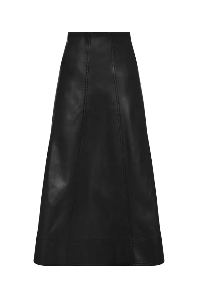 Stanhope Midi Skirt Black Women Aje Skirts