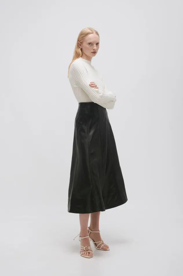Stanhope Midi Skirt Black Women Aje Skirts