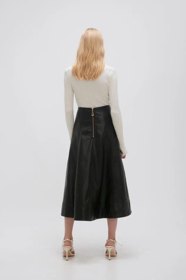 Stanhope Midi Skirt Black Women Aje Skirts