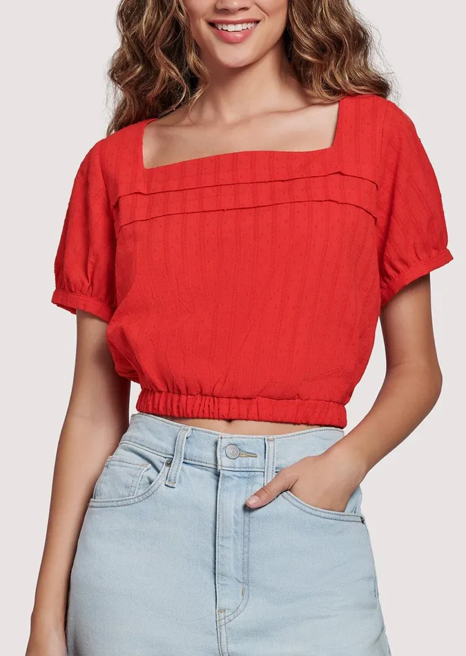 Strawberrry Waves Top Red Women Lost Wander Tops
