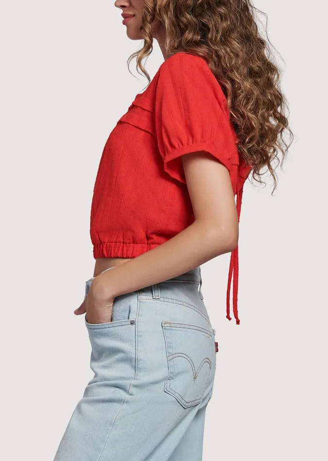 Strawberrry Waves Top Red Women Lost Wander Tops