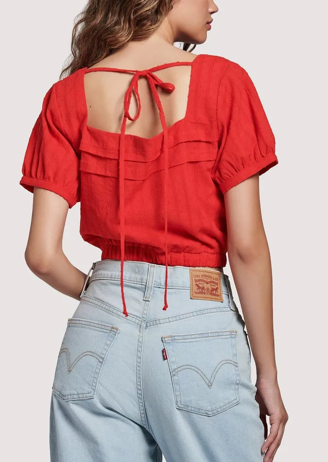 Strawberrry Waves Top Red Women Lost Wander Tops
