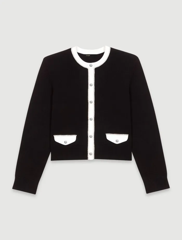 Sweaters and Cardigans Women Maje Rhinestone Cardigan Black
