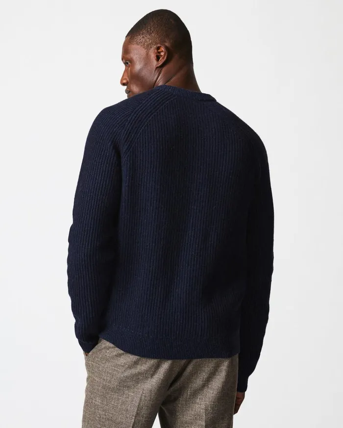 Sweaters and Sweatshirts Men Billy Reid Fisherman Rib Crew Navy