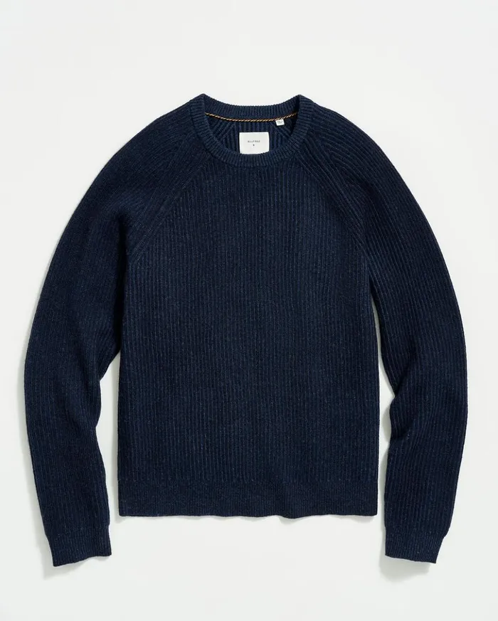 Sweaters and Sweatshirts Men Billy Reid Fisherman Rib Crew Navy