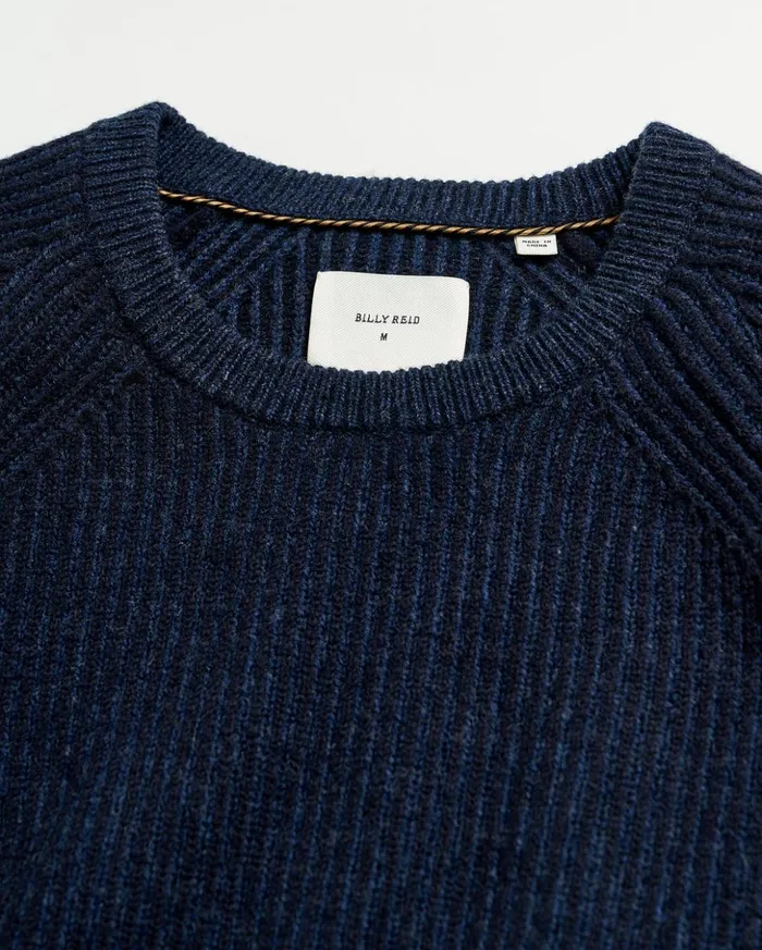 Sweaters and Sweatshirts Men Billy Reid Fisherman Rib Crew Navy