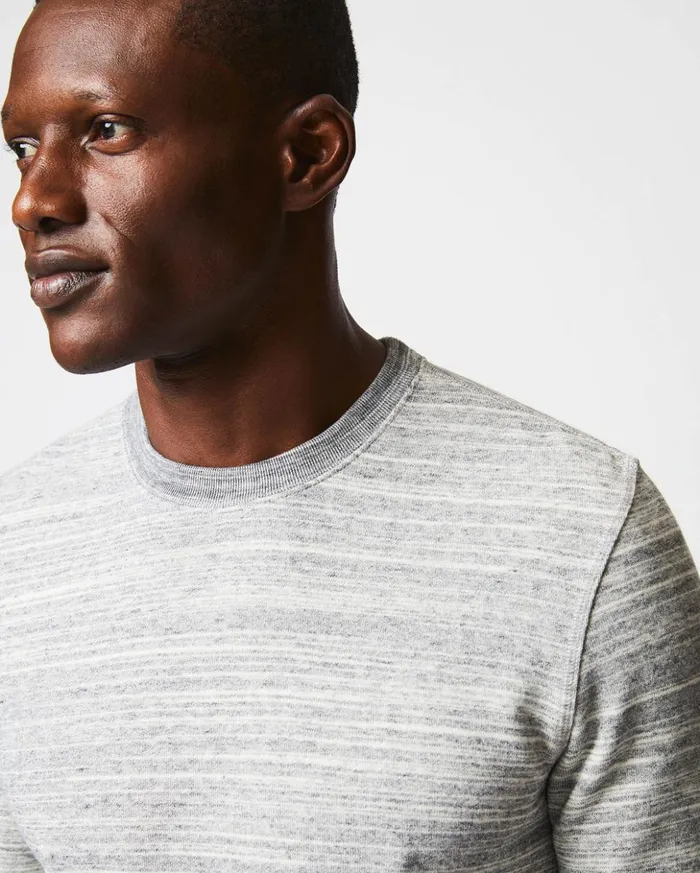 Sweaters and Sweatshirts Men Billy Reid Terry Knit Crew Light Grey