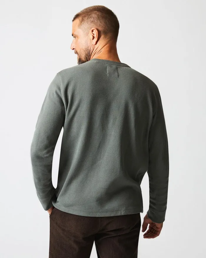 Sweaters and Sweatshirts Men Billy Reid Thermal Ls Crew Washed Grey