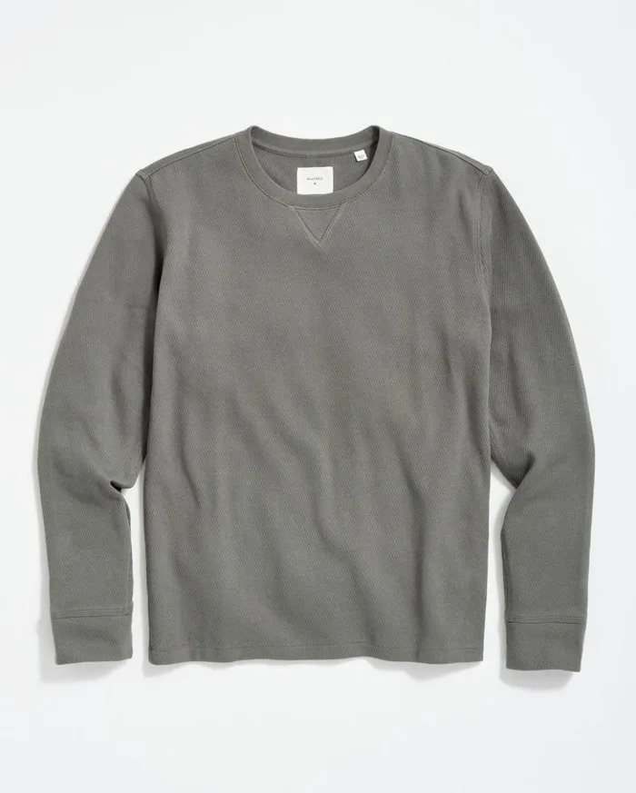Sweaters and Sweatshirts Men Billy Reid Thermal Ls Crew Washed Grey
