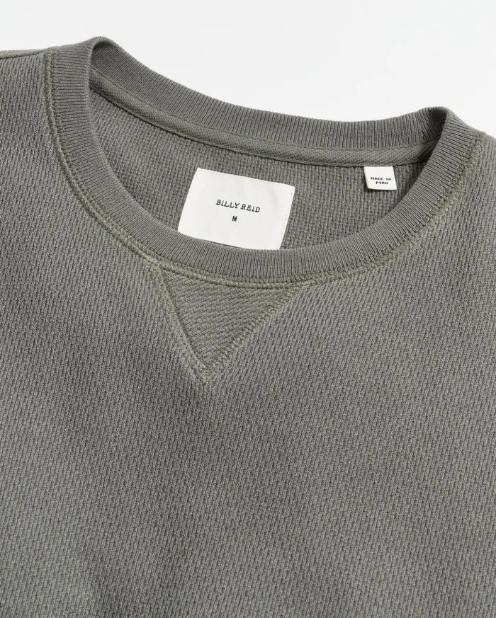 Sweaters and Sweatshirts Men Billy Reid Thermal Ls Crew Washed Grey