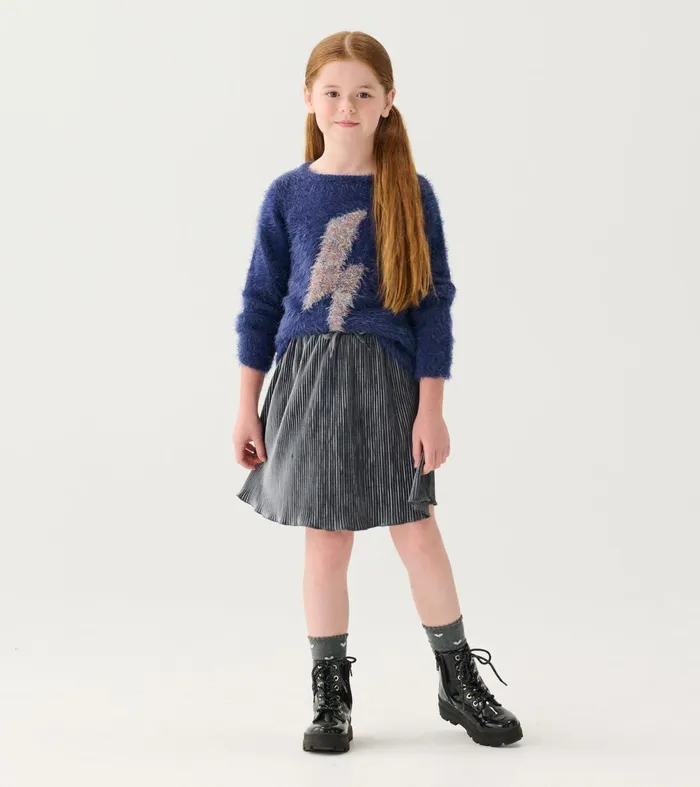 Sweaters Girls Hatley Girls Metallic Lightning Furry Sweater