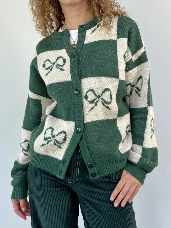 Sweaters Lauda Cardi Emerald Bow Check Lisa Says Gah Women