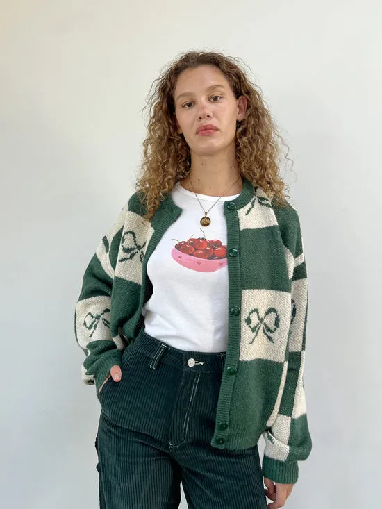 Sweaters Lauda Cardi Emerald Bow Check Lisa Says Gah Women