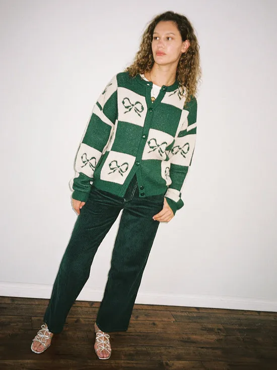 Sweaters Lauda Cardi Emerald Bow Check Lisa Says Gah Women