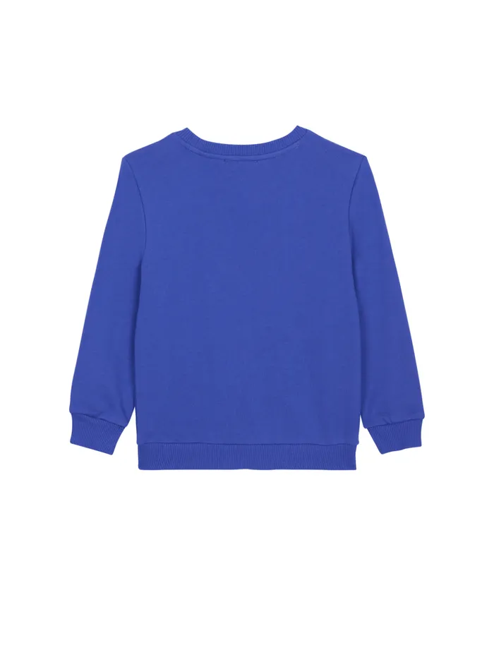 Sweatshirt With Paris Logo Blue Kids Balmain