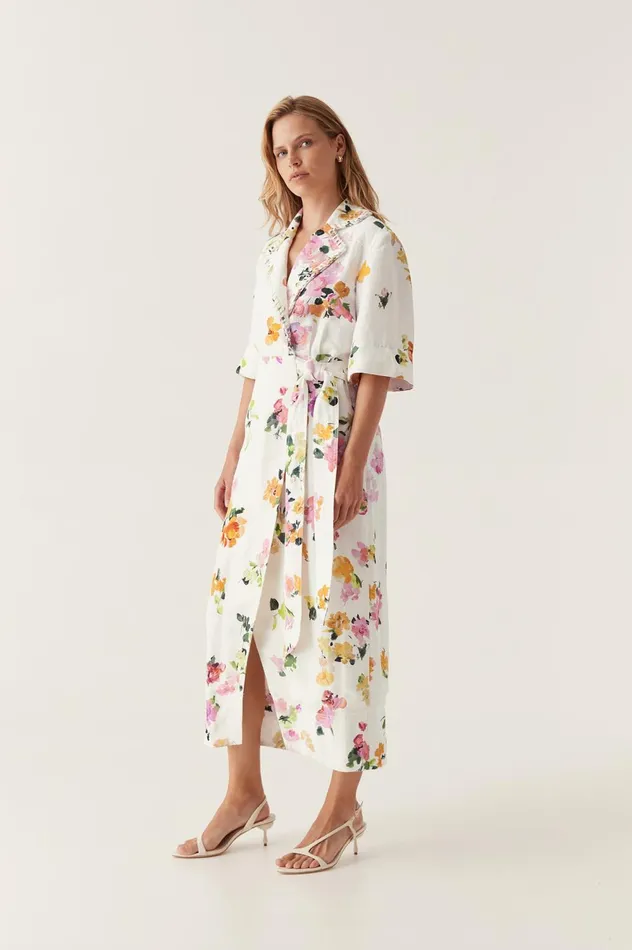 Tabitha Wrap Front Midi Dress Scattered Floral Women Aje Wedding Guest Dresses
