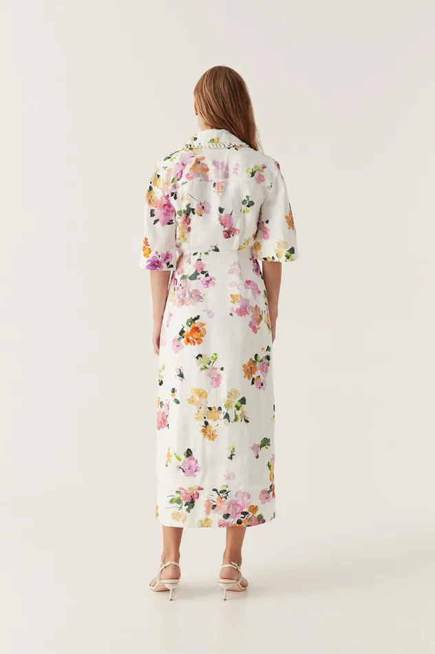 Tabitha Wrap Front Midi Dress Scattered Floral Women Aje Wedding Guest Dresses