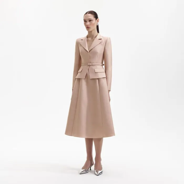 Tailored Taffeta Midi Dress Women Self Portrait Dresses Tailored Taffeta Midi Dress Women Self Portrait Dresses