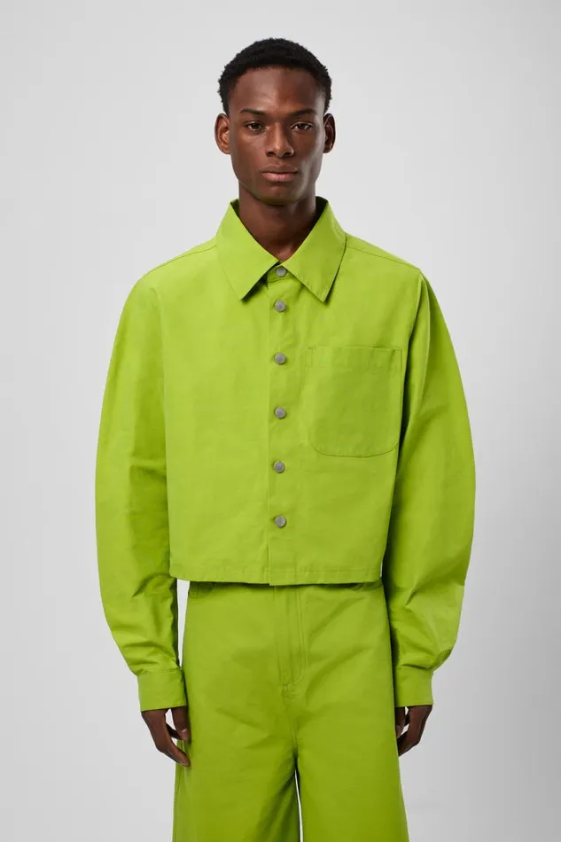 Tops Men Camper Tech Shirt Green CottonNylon Shirt