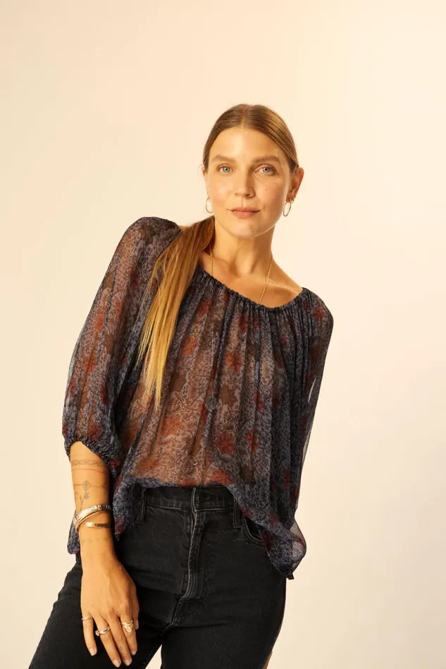 Tops Shop Natalie Martin ELLA TOP Snowflake Steel Blue