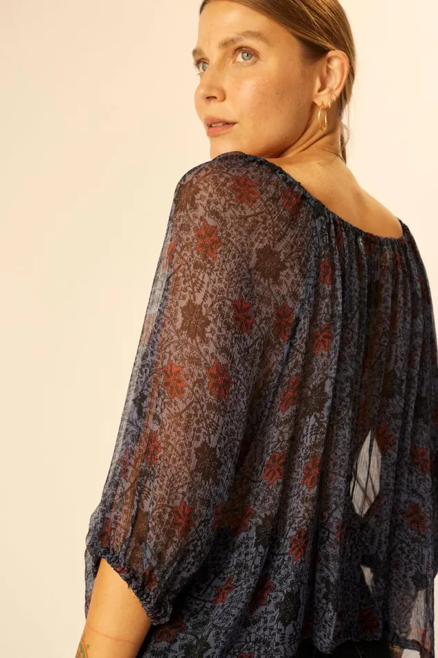 Tops Shop Natalie Martin ELLA TOP Snowflake Steel Blue
