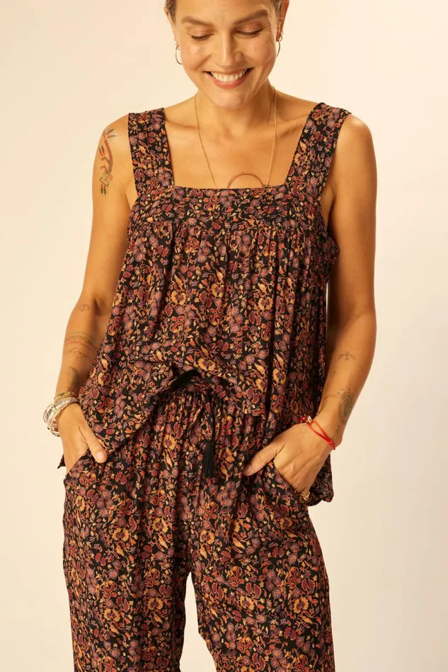 Tops Shop Natalie Martin JASMINE TOP Petite Fleur Noire